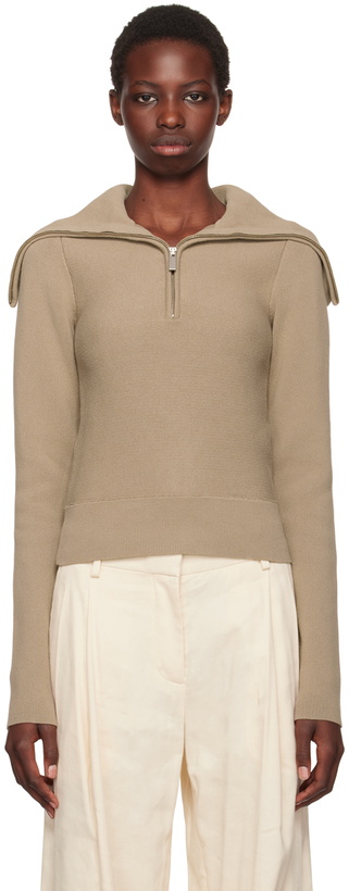 Photo: REMAIN Birger Christensen Beige Zipped Collar Sweater