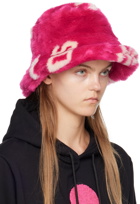 GCDS Pink Jacquard Bucket Hat