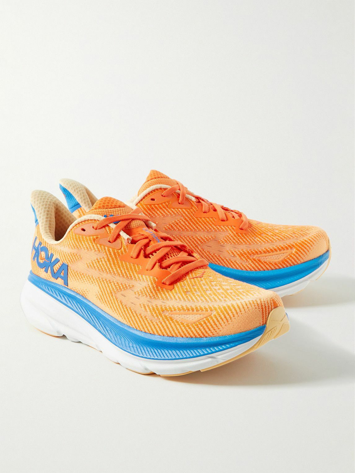 Clifton 9 Rubber-Trimmed Mesh Running Sneakers