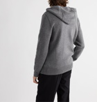 Burberry - Logo-Embroidered Mélange Cashmere-Blend Zip-Up Hoodie - Gray