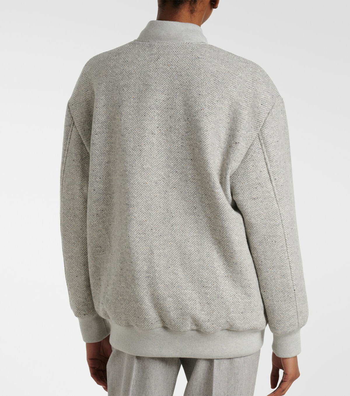 Eleventy Herringbone wool-blend down jacket