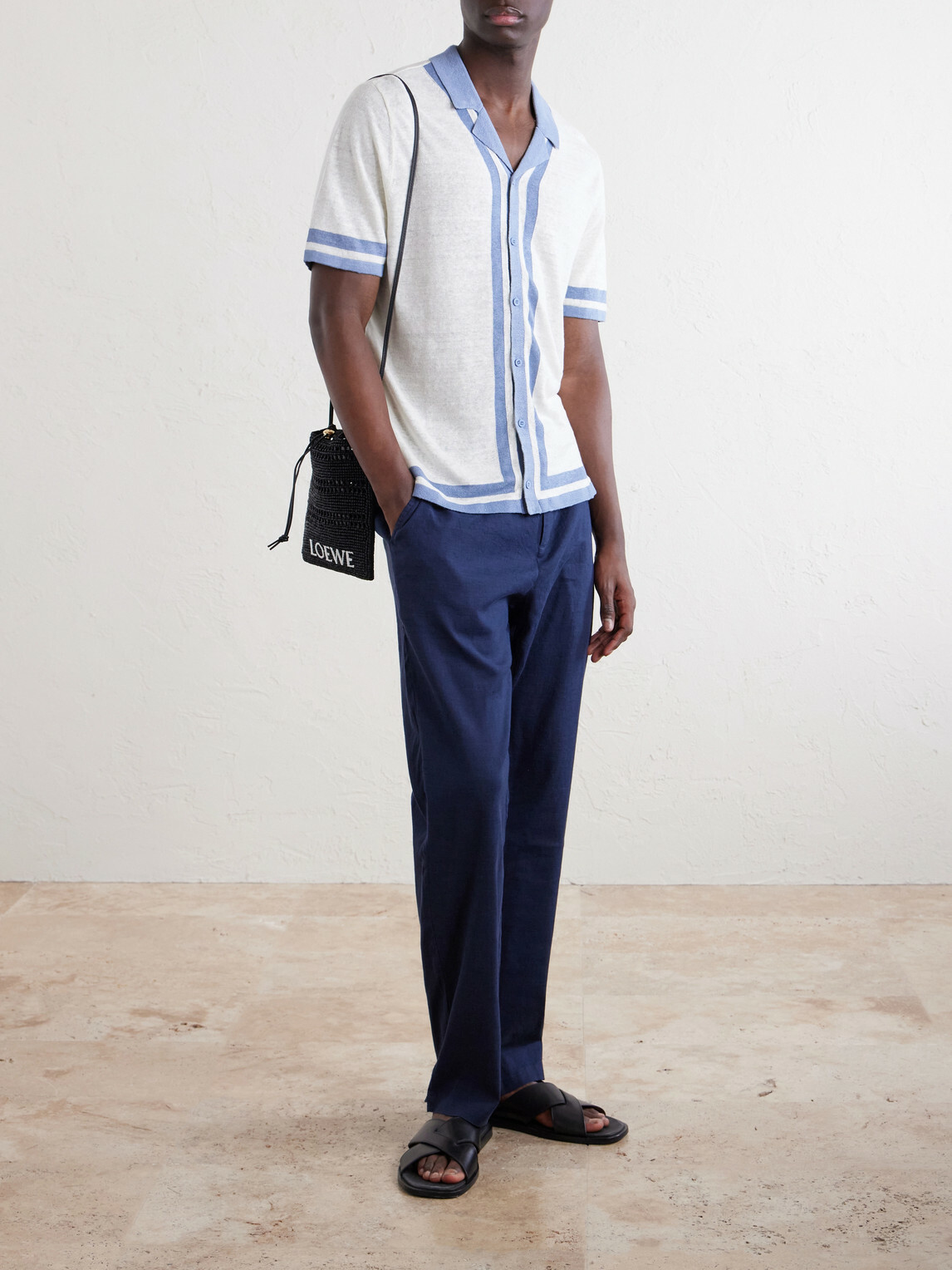 Onia - Straight-Leg Linen-Blend Trousers - Blue