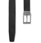 Burberry - 4cm Black and Charcoal Reversible Checked Leather Belt - Black