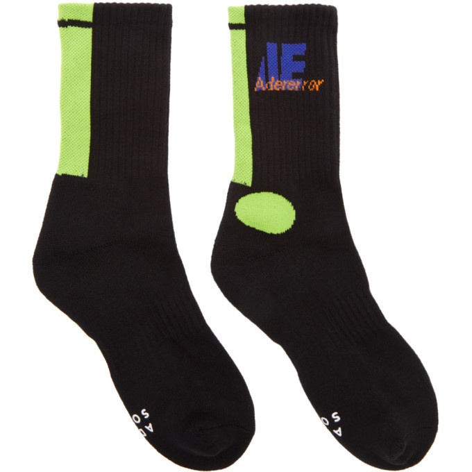 Photo: ADER error Black and Green Colorblock Socks