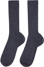 AURALEE Gray Low Gauge Socks