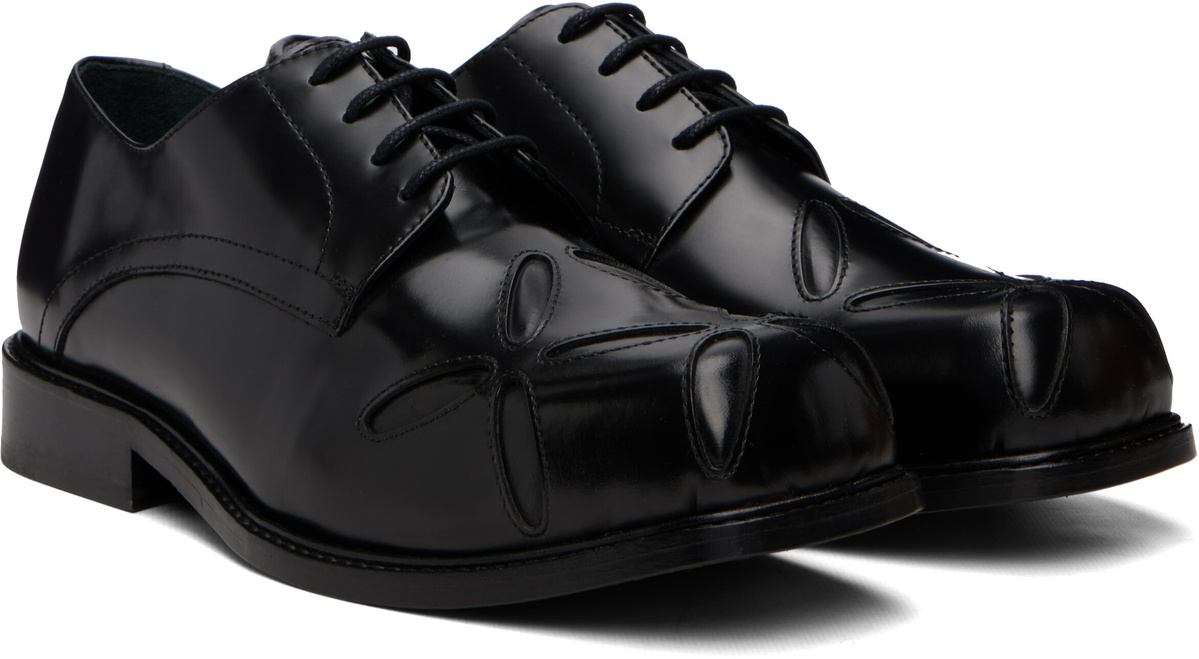 Stefan Cooke Black Slashed Square Toe Derbys