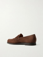 John Lobb - Lopez Suede Penny Loafers - Brown