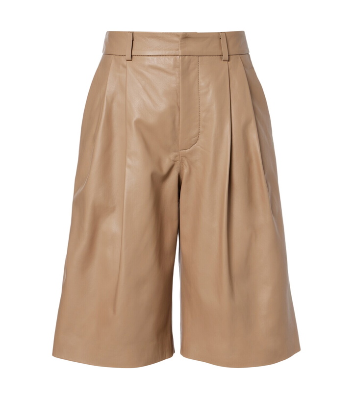 Photo: Yves Salomon Leather Bermuda shorts