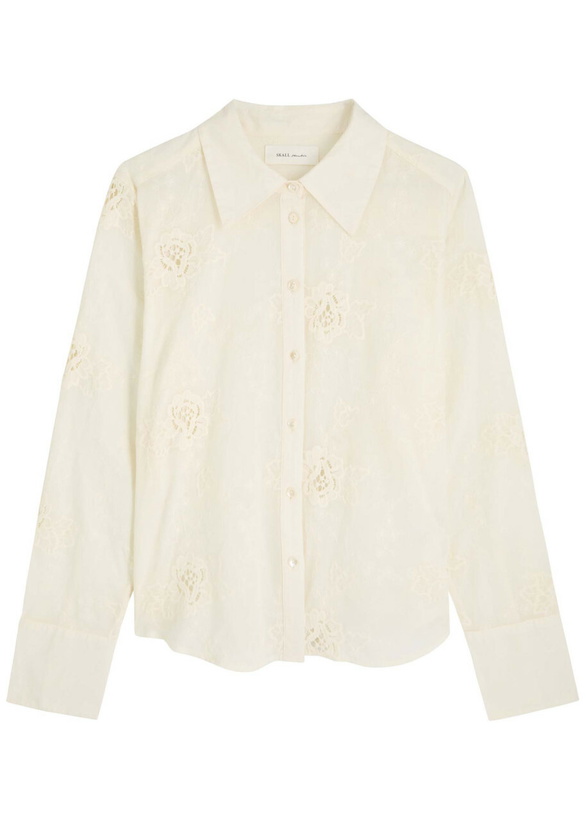 Photo: Skall Studio Fauna Floral-embroidered Cotton Shirt Cream