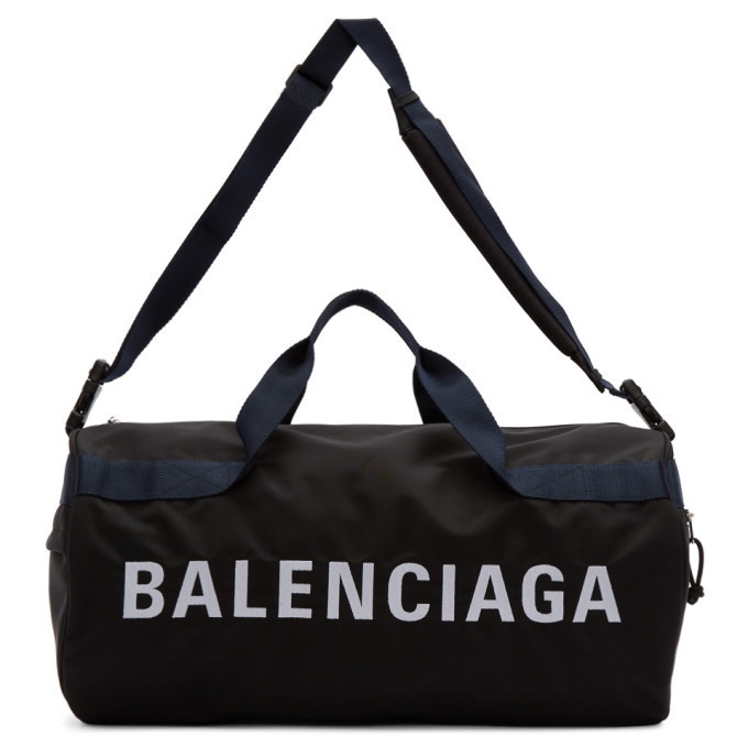 Photo: Balenciaga Black and Navy Wheel Gym Bag