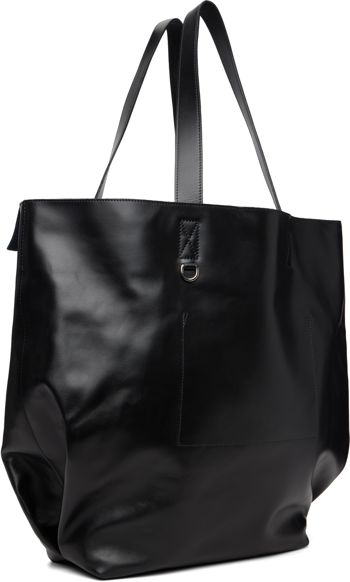 Stefan Cooke Black Leather Patch Tote