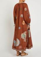 Alemais Laurence Printed Woven Maxi Dress Rust