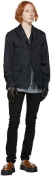Versace Black 'La Medusa' Leather Gloves