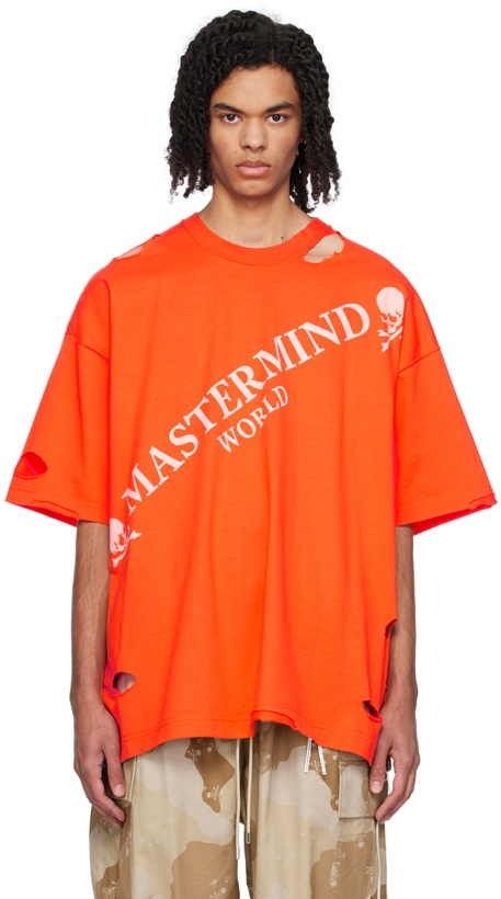 Photo: MASTERMIND WORLD Orange Damaged T-Shirt