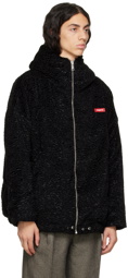 Coperni Black Textured Faux-Fur Jacket