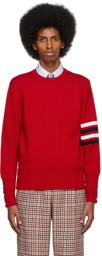 Thom Browne Red Milano 4-Bar Sweater
