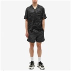Stampd Men's Marble Camp Collar Vacation Shirt in Black Marble