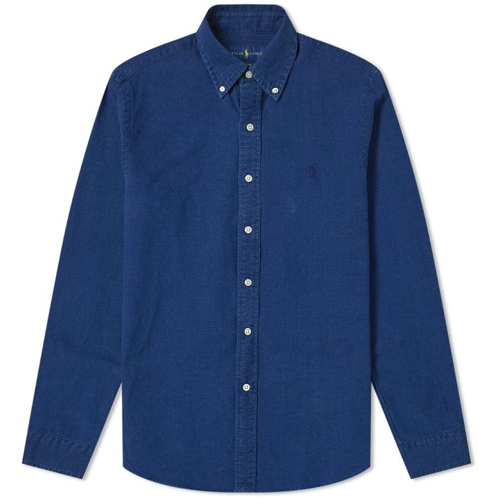Photo: Polo Ralph Lauren Slim Fit Garment Dyed Button Down Shirt Indigo