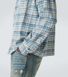 RRL Plaid cotton and linen jersey shirt