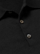Johnstons of Elgin - Wool Polo Shirt - Black