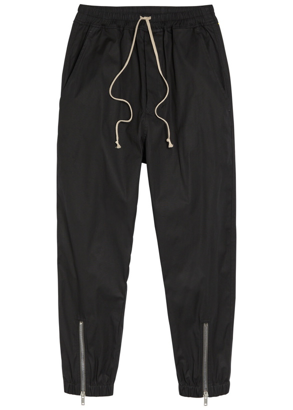 Photo: Rick Owens Tecuatl Stretch-cotton Trousers Black