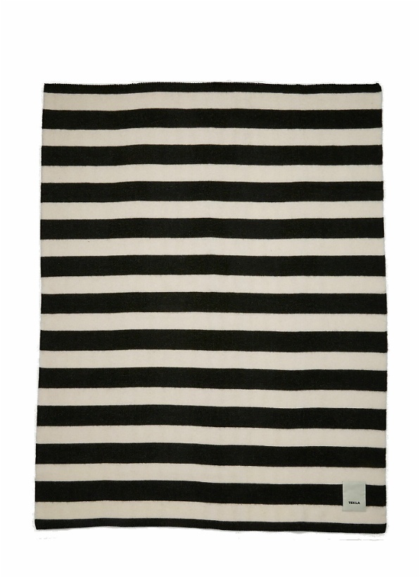 Photo: Striped Logo Patch Blanket in Black