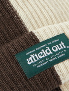 Afield Out® - Logo-Appliquéd Two-Tone Ribbed Wool Beanie