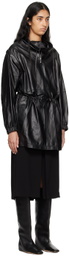 Helmut Lang Black Gusset Leather Minidress