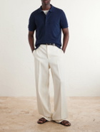 TOM FORD - Slim-Fit Lyocell and Cotton-Blend Piqué Polo Shirt - Blue