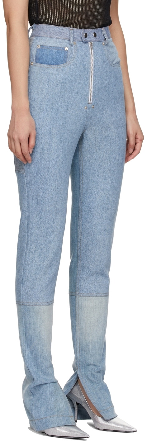BONBOM Blue Slit Bottom Jeans
