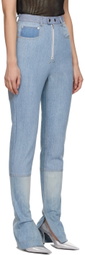 BONBOM Blue Slit Bottom Jeans