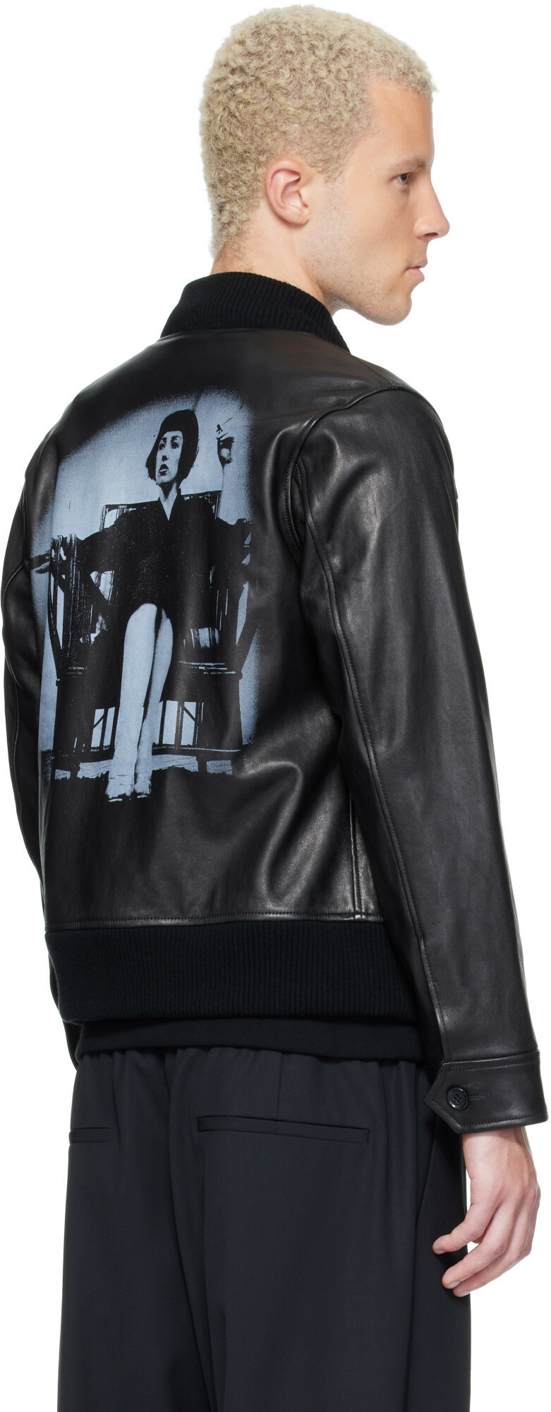 UNDERCOVER Black Leather Blouson Jacket