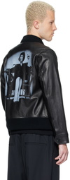 UNDERCOVER Black Leather Blouson Jacket