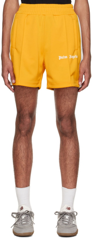 Photo: Palm Angels Yellow Classic Track Shorts