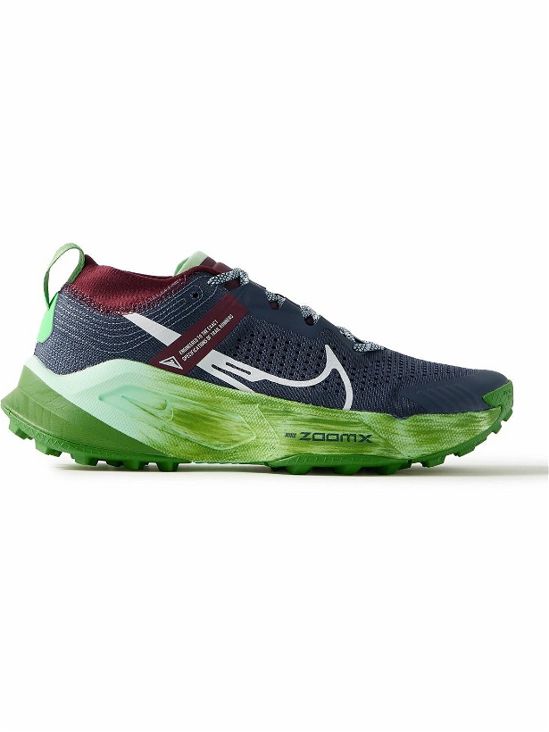 Photo: Nike Running - Zegama Stretch-Jersey and Rubber-Trimmed Mesh Trail Running Sneakers - Blue