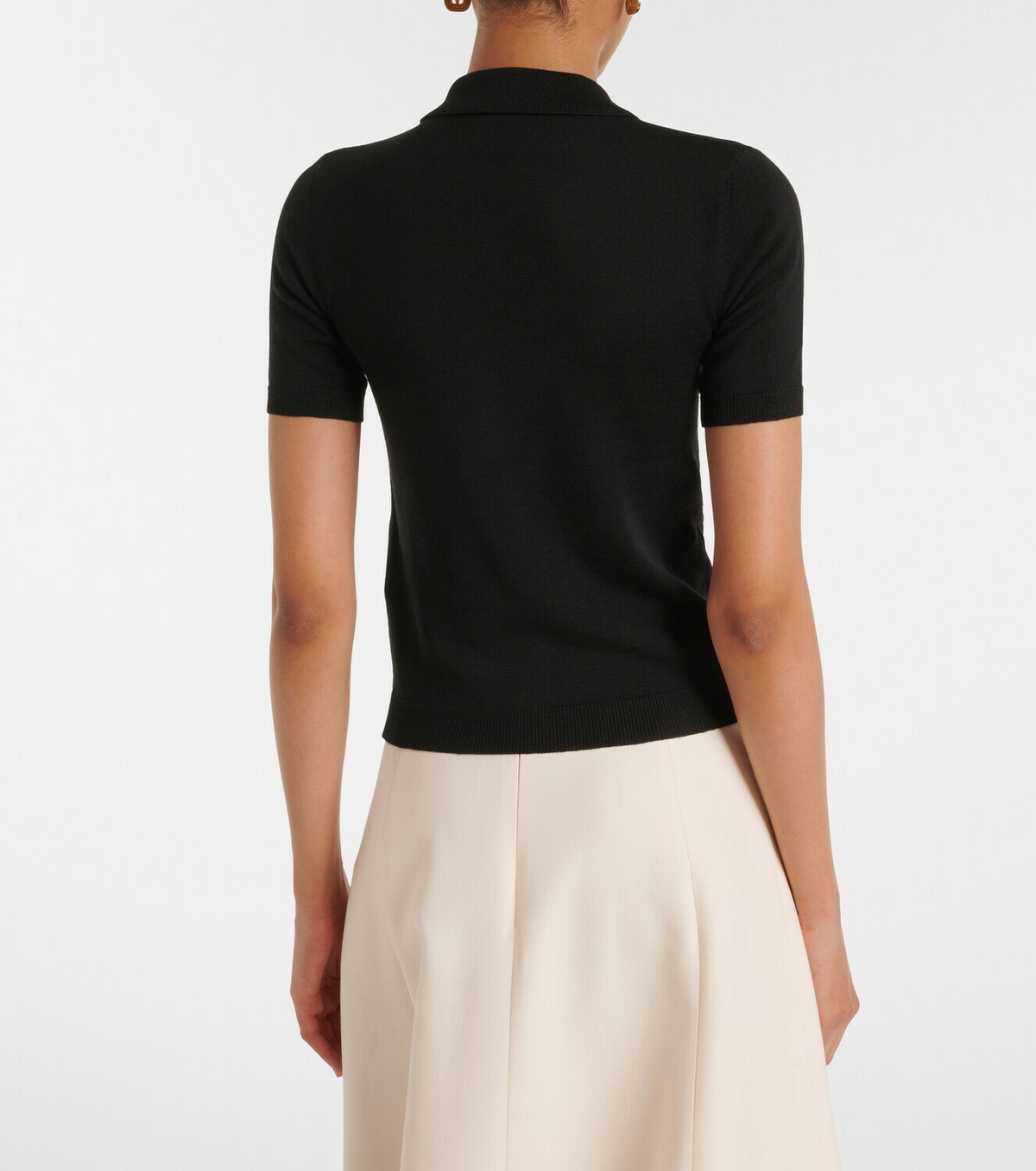 Valentino VLogo tie-neck wool-blend top