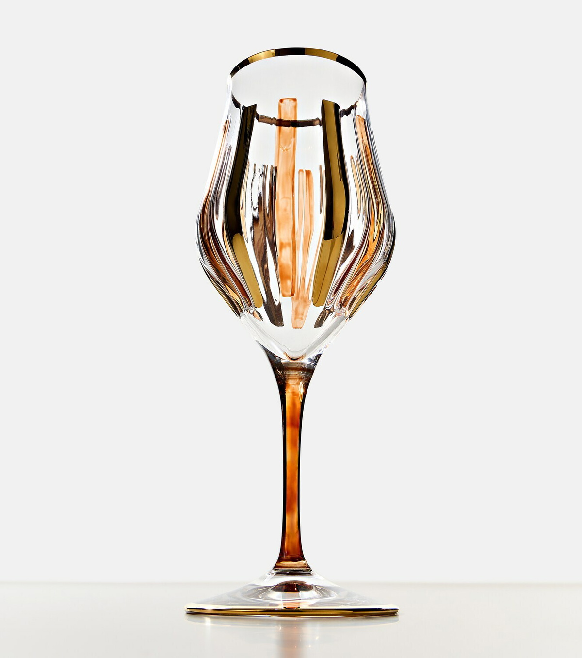 Les-Ottomans Set of 4 striped crystal wine glasses