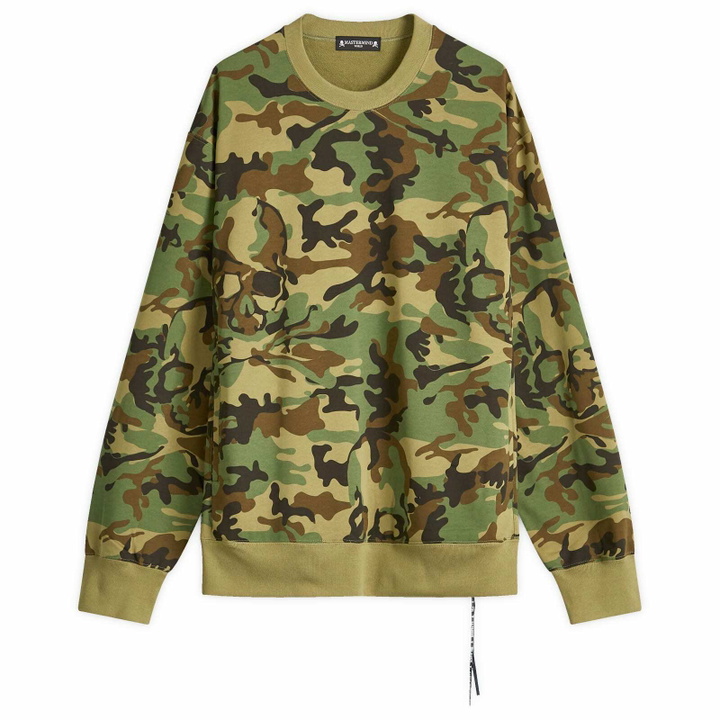 Photo: MASTERMIND WORLD Men's Camo Crew Sweatshirt in Woodland