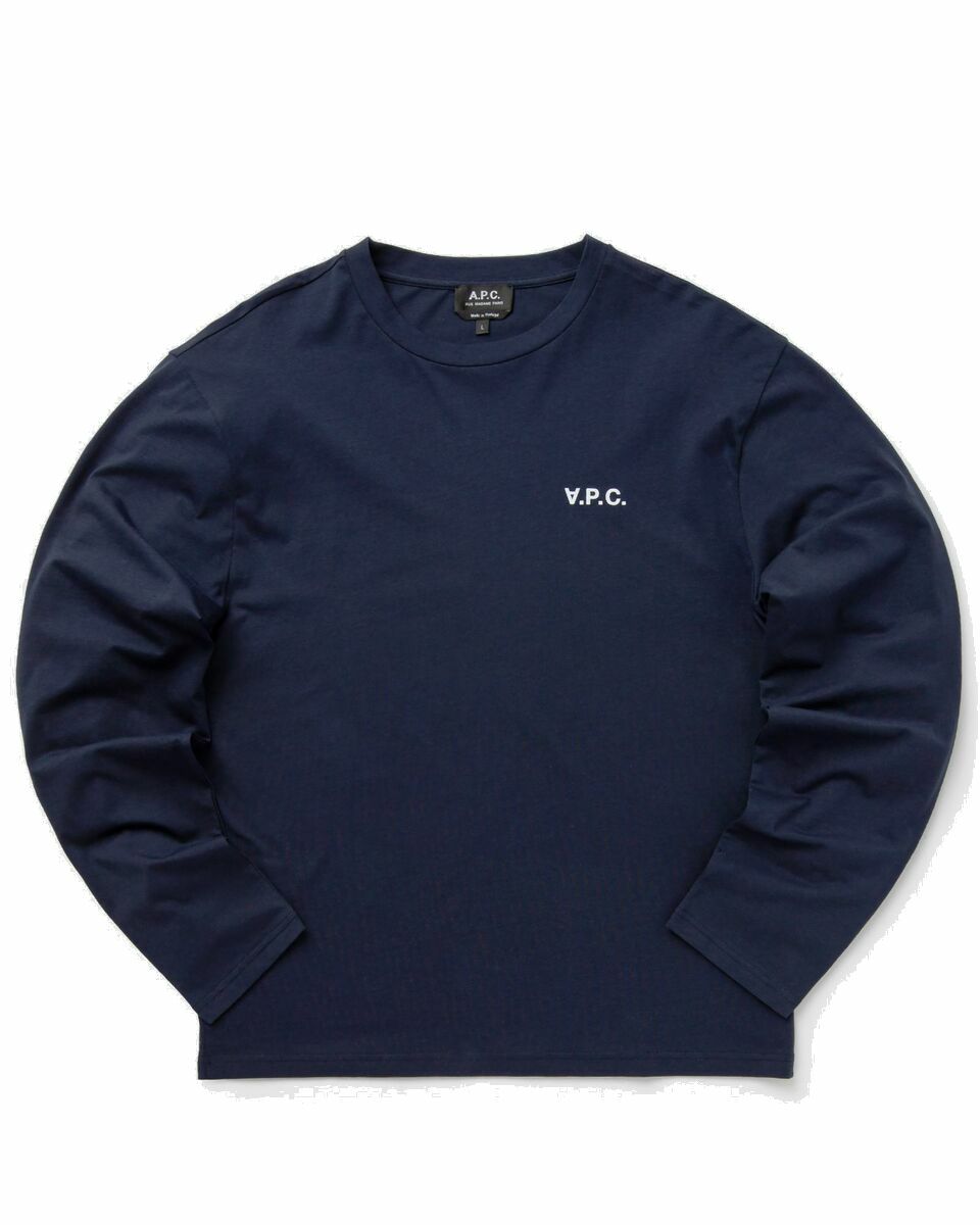 Photo: A.P.C. T Shirt Frankie Blue - Mens - Longsleeves