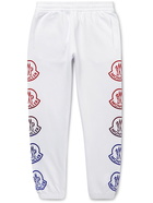 Moncler - Tapered Logo-Print Cotton-Jersey Sweatpants - White