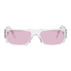 Super SSENSE Exclusive Transparent and Pink Glossy Smile Sunglasses