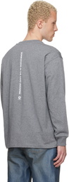 AAPE by A Bathing Ape Gray 'AAPENOW' Clover Moonface Long Sleeve T-shirt