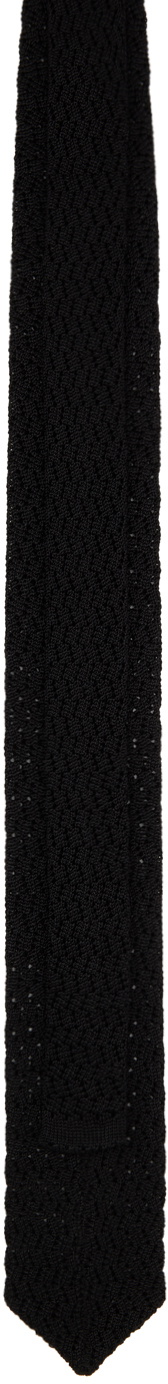 mfpen Black Crochet Tie
