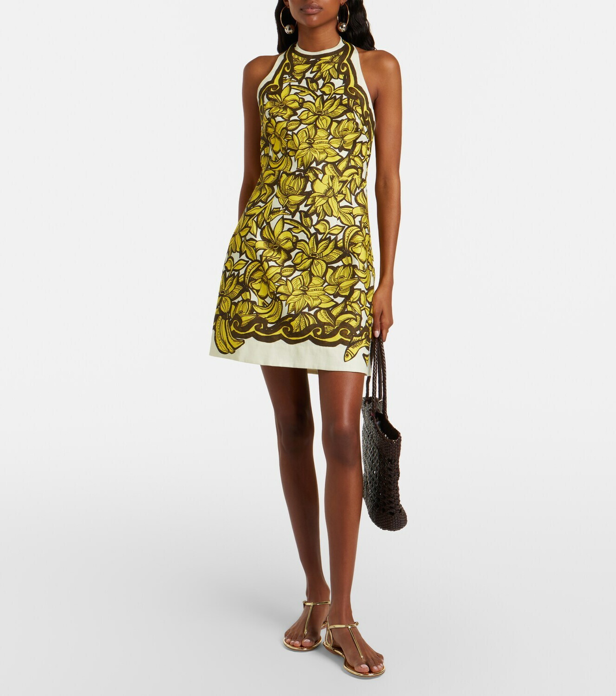 Alémais Mona floral hemp minidress