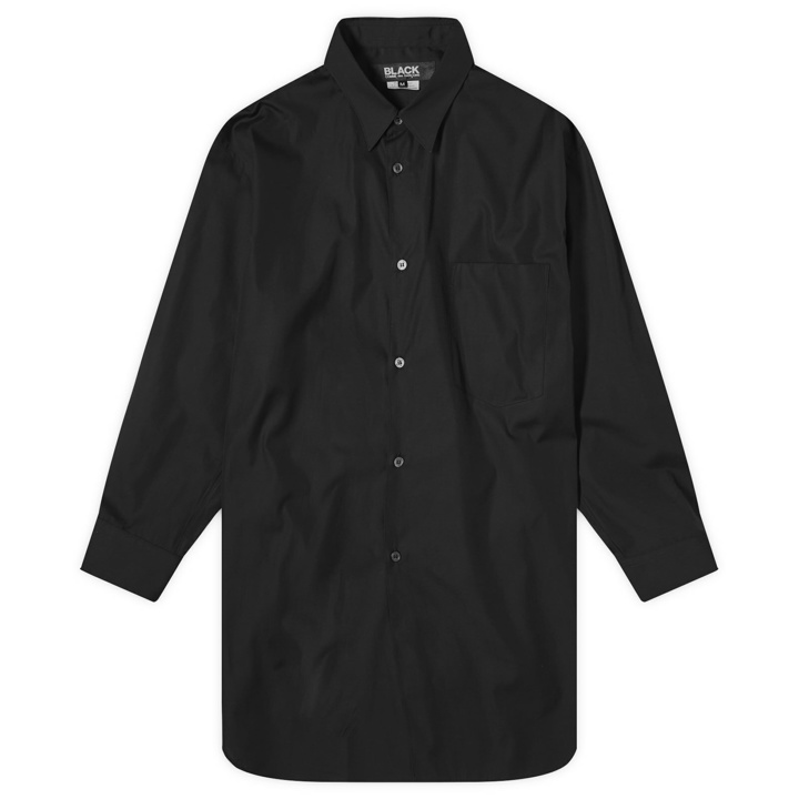 Photo: Comme des Garçons Men's Satin Blend Panel Shirt in Black