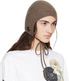 Simone Rocha Taupe Cashmere Bonnet