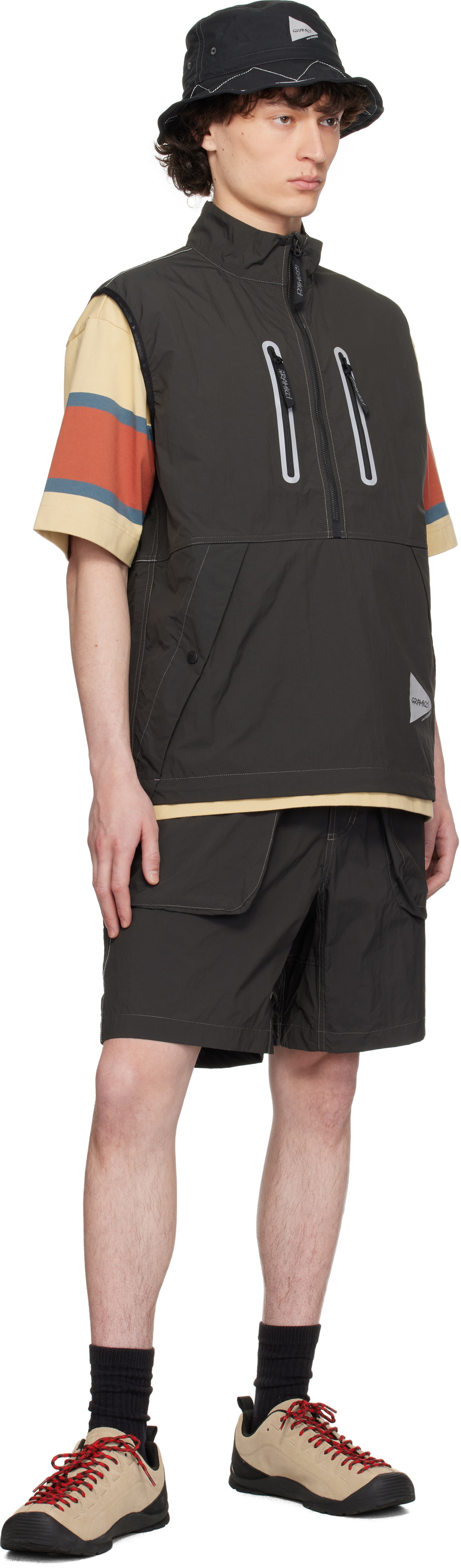and wander Gray Gramicci Edition Brushed Nylon Vest