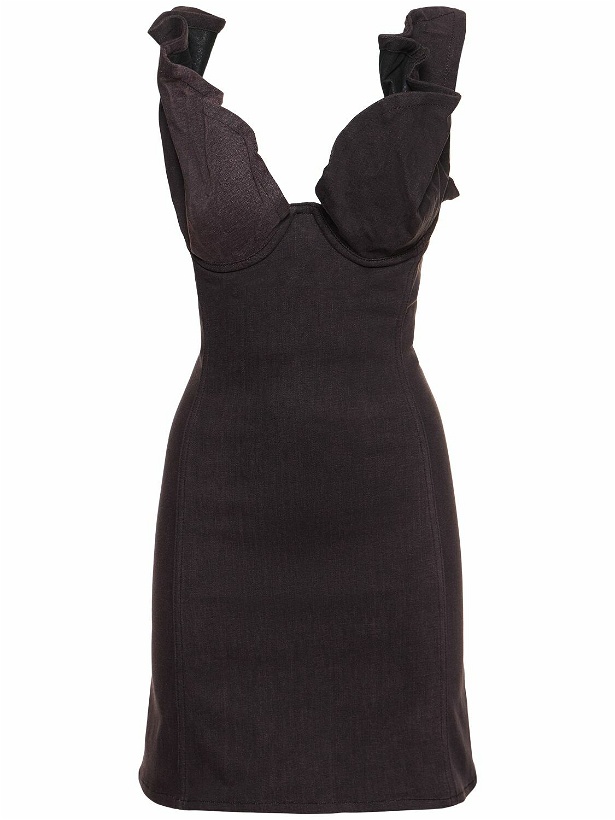 Photo: Y/PROJECT Denim Ruffle Sleeveless Mini Dress