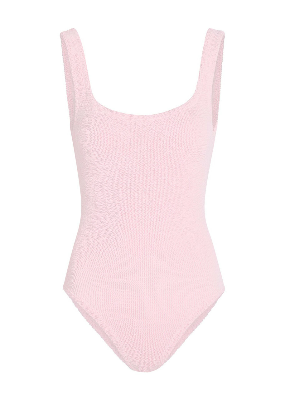 Hunza G Square-neck Crinkle Swimsuit - Light Pink - One Size