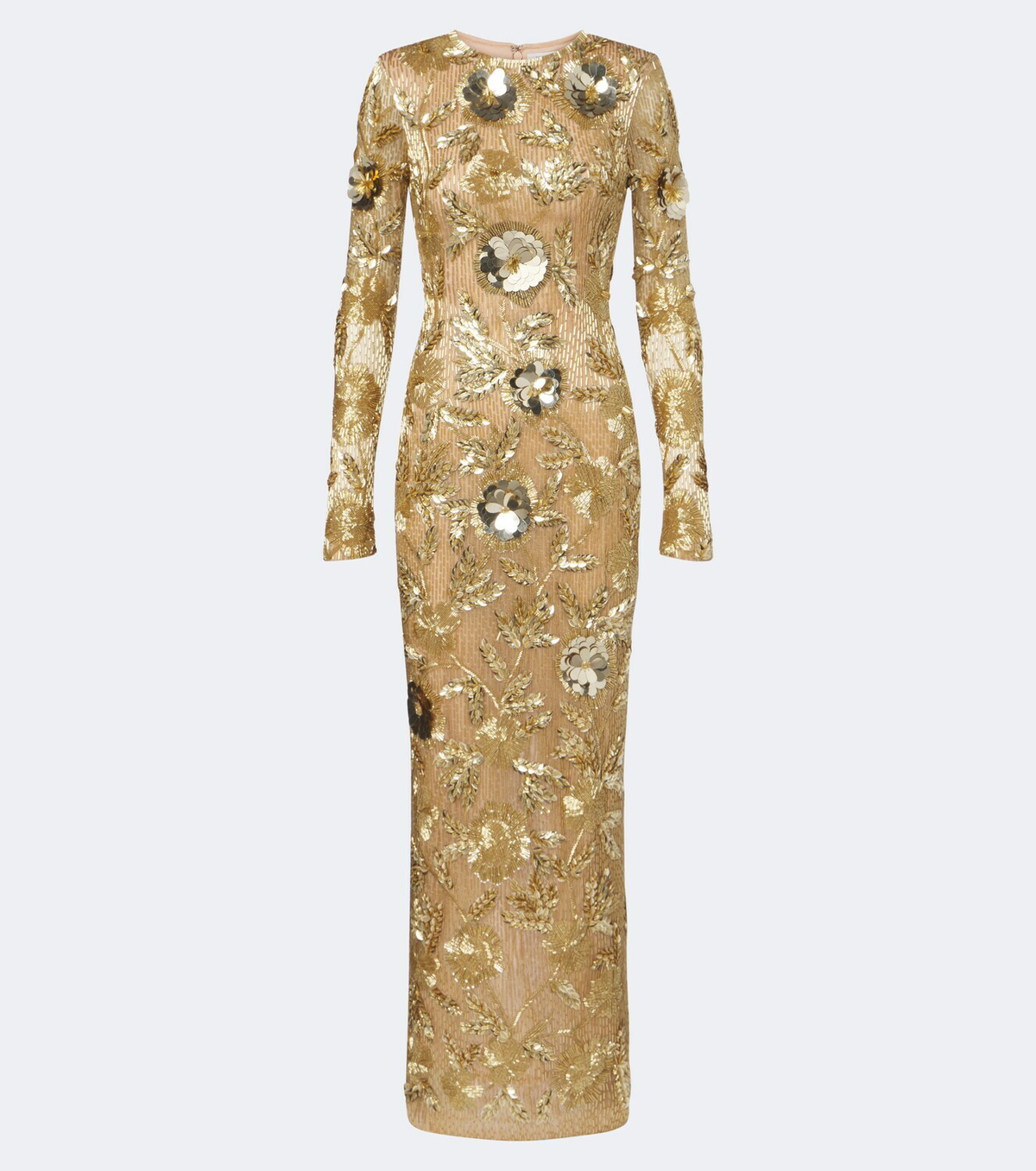 Rachel Gilbert Pierre embellished floral-appliqué gown